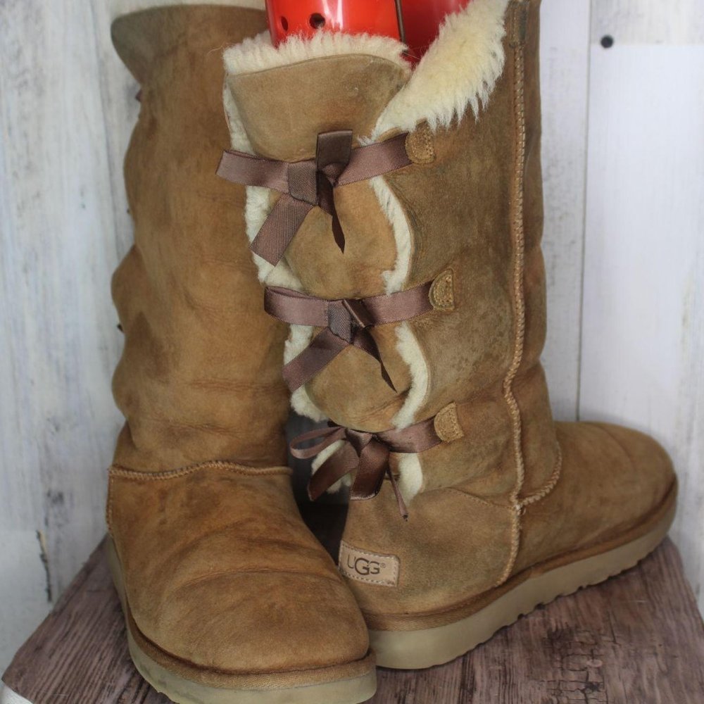 Ugg 10 Bow Tall Winter Tan Boots